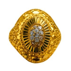 Radiant Sunburst Gold Ring